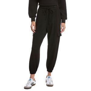 Ariella Womens Ponte Cargo Jogger Pant, Black
